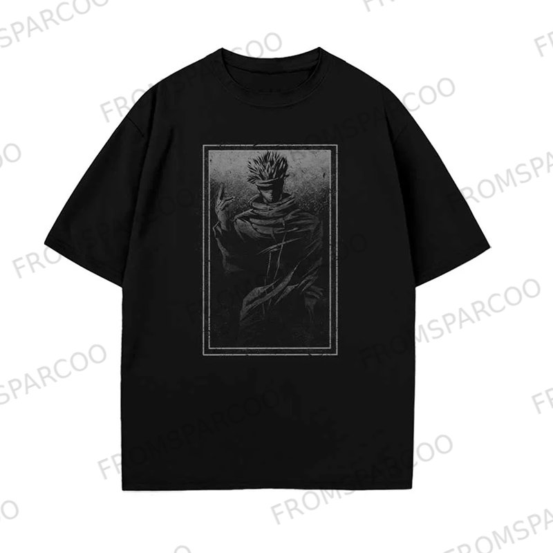 Vintage Batik Washed Jujutsu Kaisen Anime Print T-Shirt