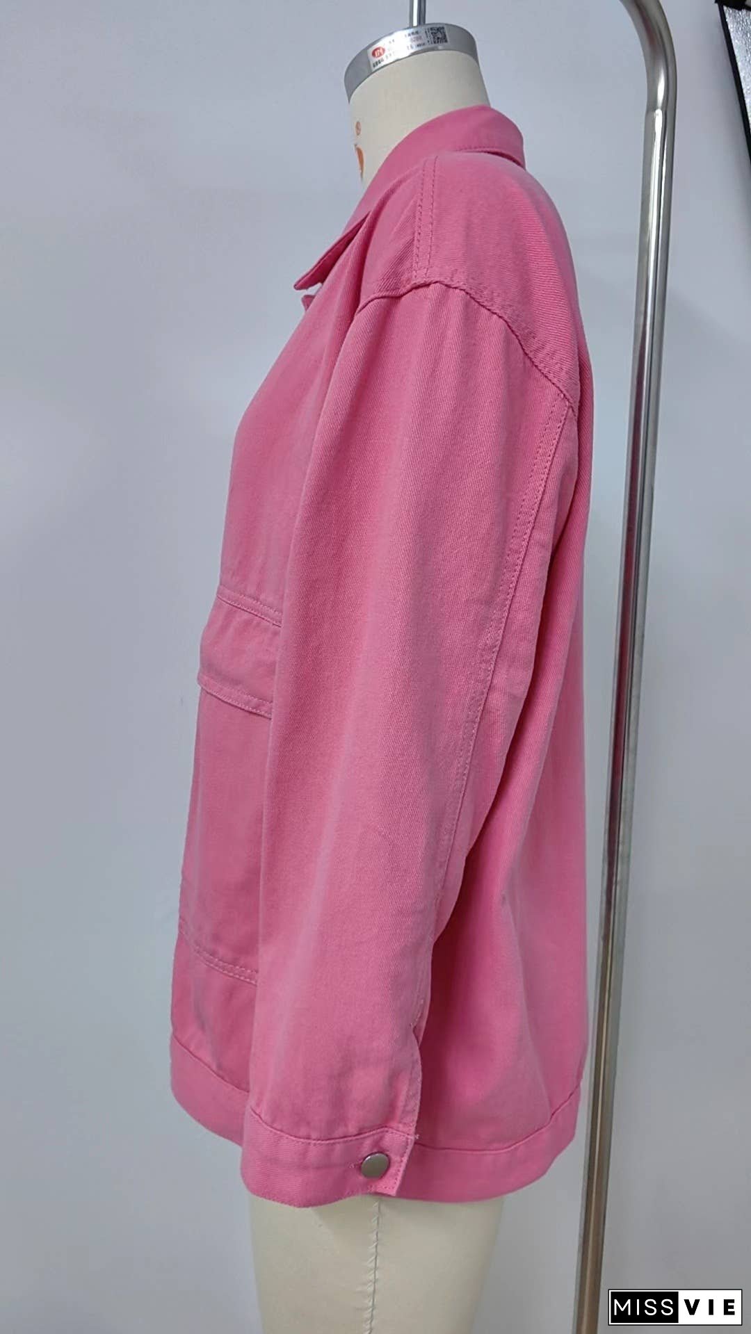 Plain Washed Denim Big Pockets Oversize Jacket MN22