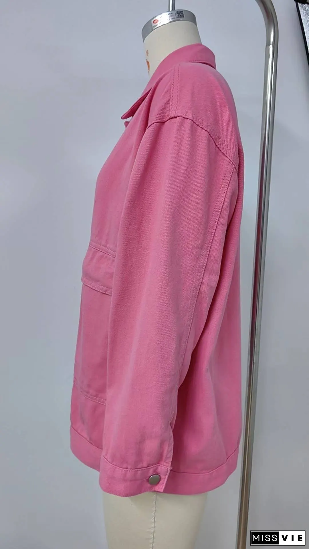 Plain Washed Denim Big Pockets Oversize Jacket MN22