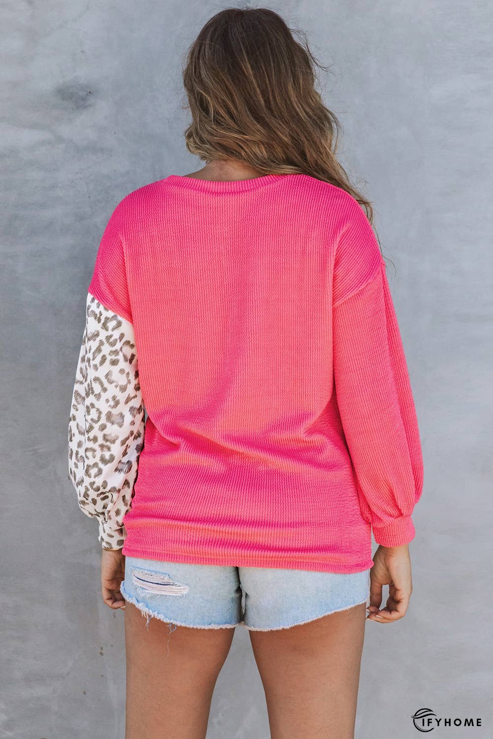 Patchwork Color Block Ribbed Long Sleeve Top | IFYHOME