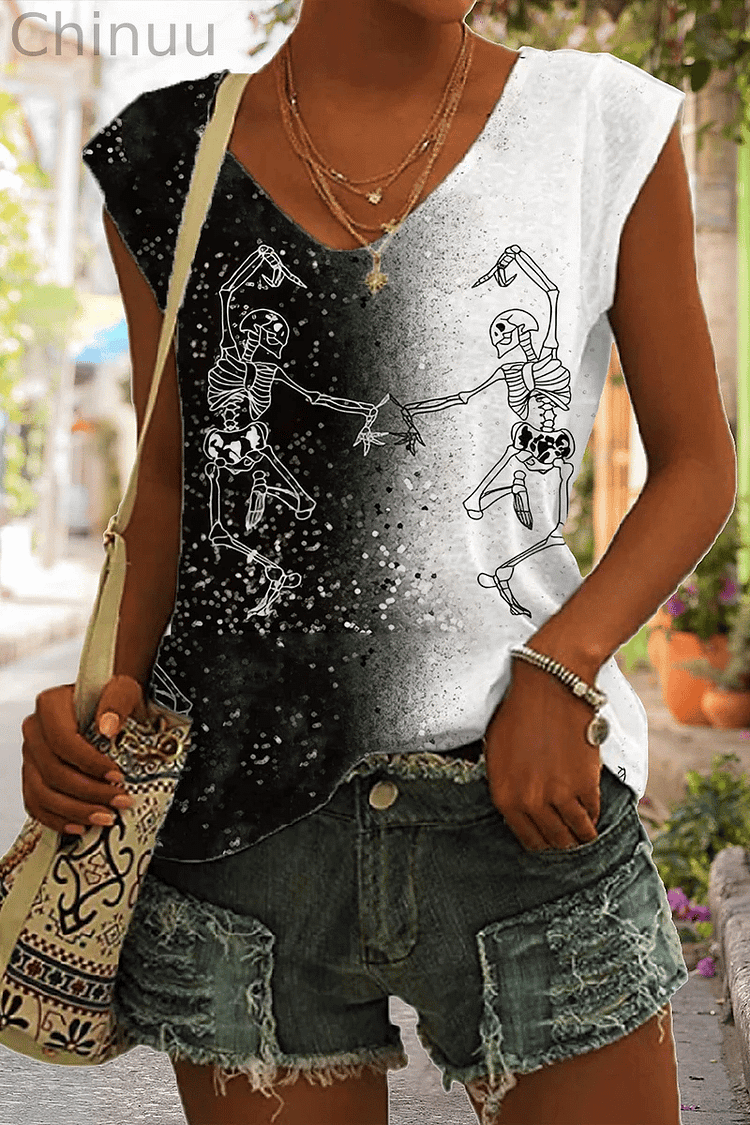 Halloween Ladies Printed Tank Top