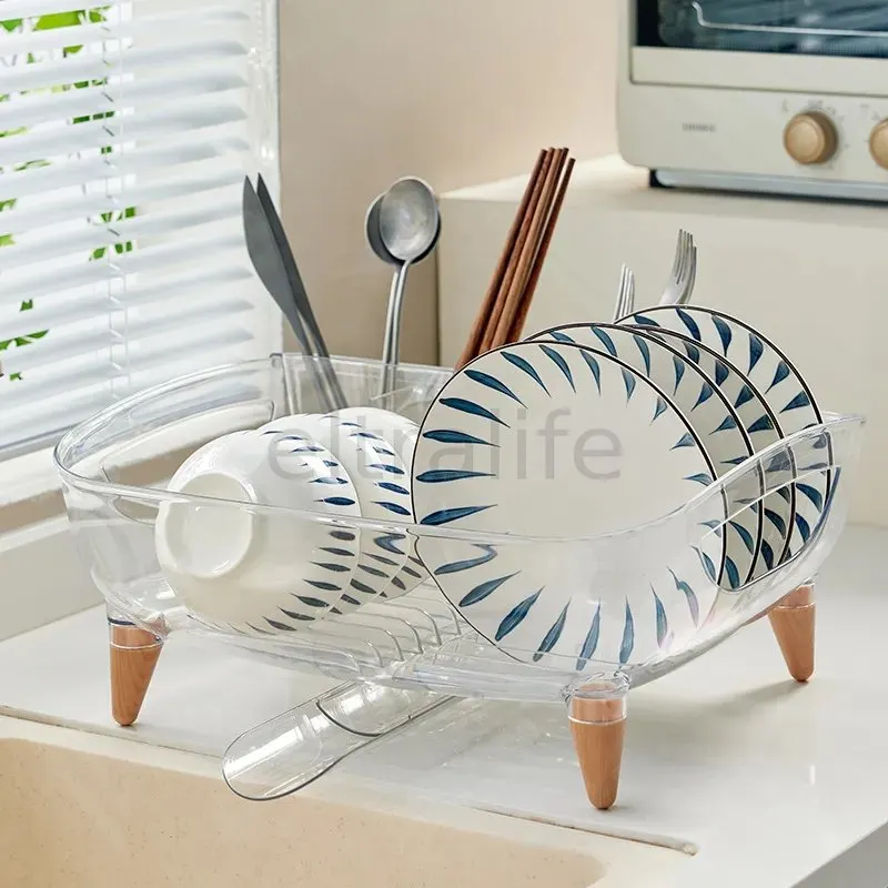 Kitchen dish rack, draining rack, tableware draining storage rack eltralife