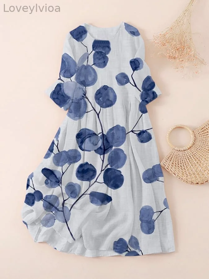 Ladies Fashion Floral Design Printed Dress