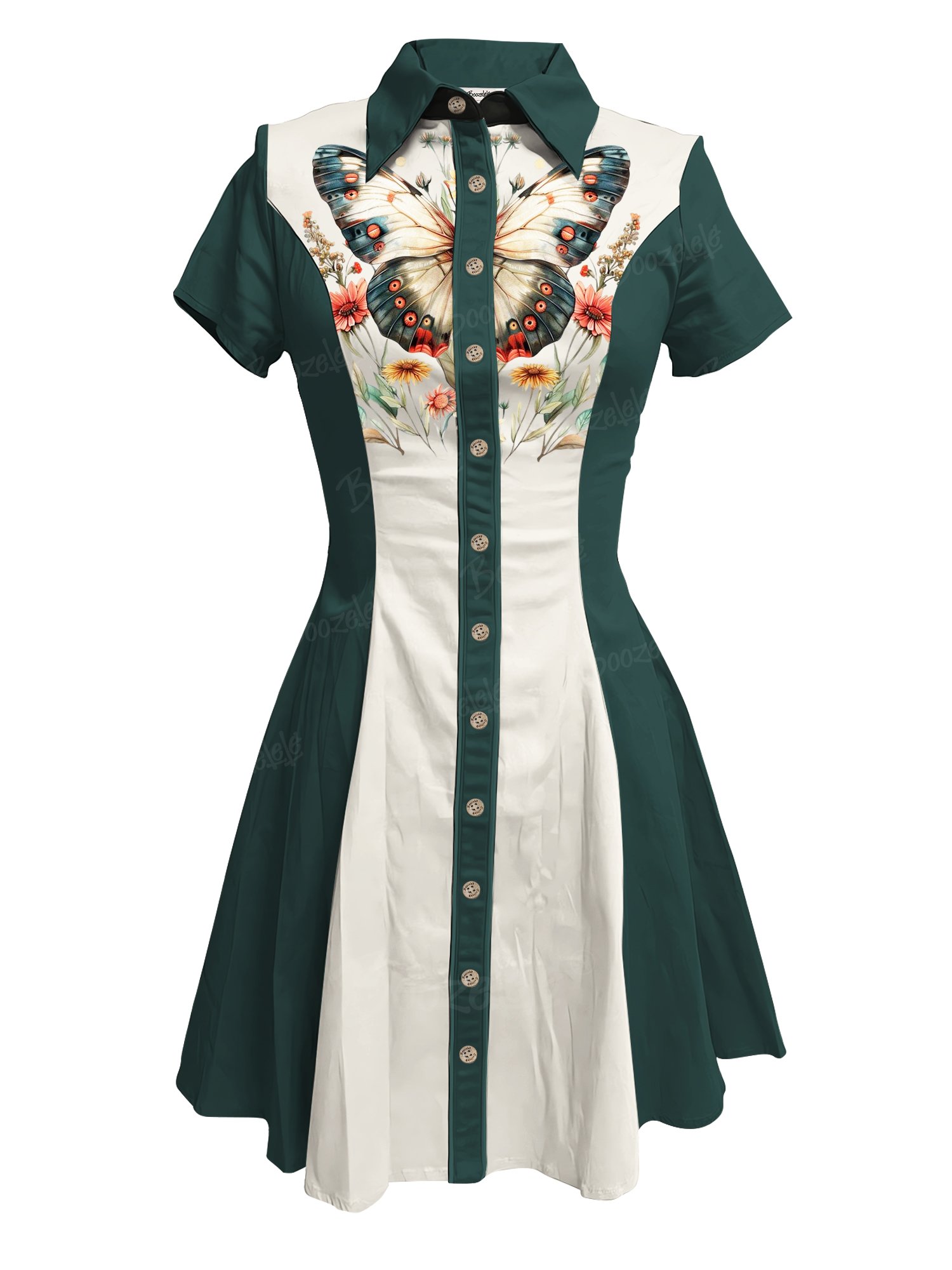 Butterfly And Flower - 100% Cotton Dress