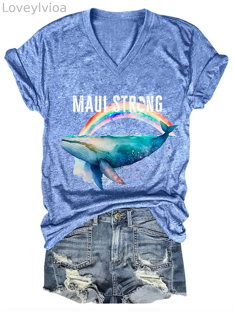 Women's Maui Humpback Whale Print T-Shirt