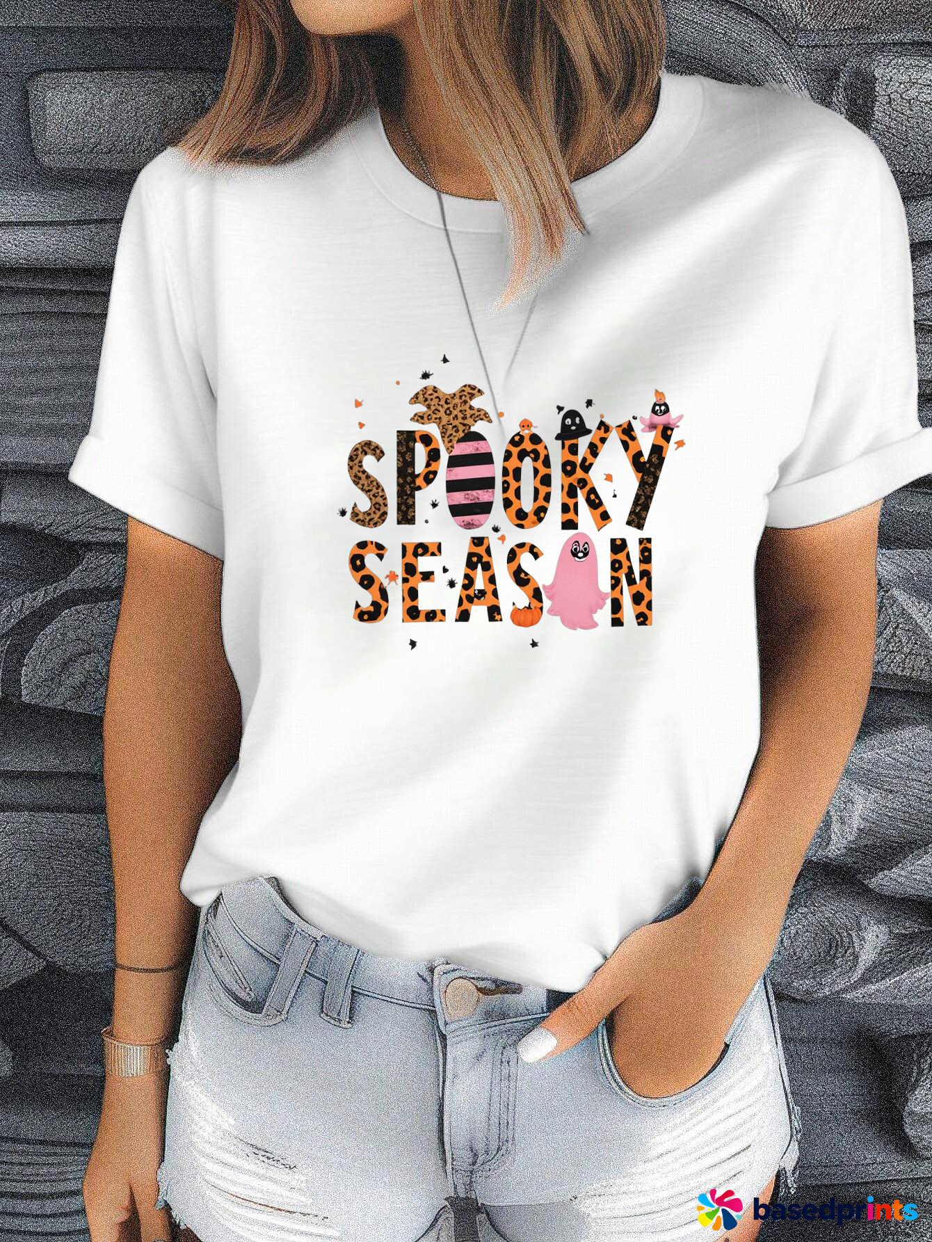 Spooky Season Halloween T-Shirt Women Casual Short Sleeve Tops