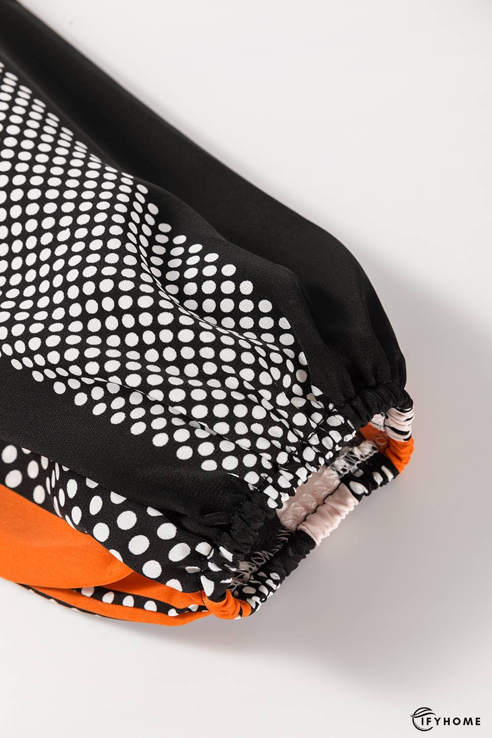 Polka Dot Vertical Striped Printed Puff Sleeve Blouse | IFYHOME