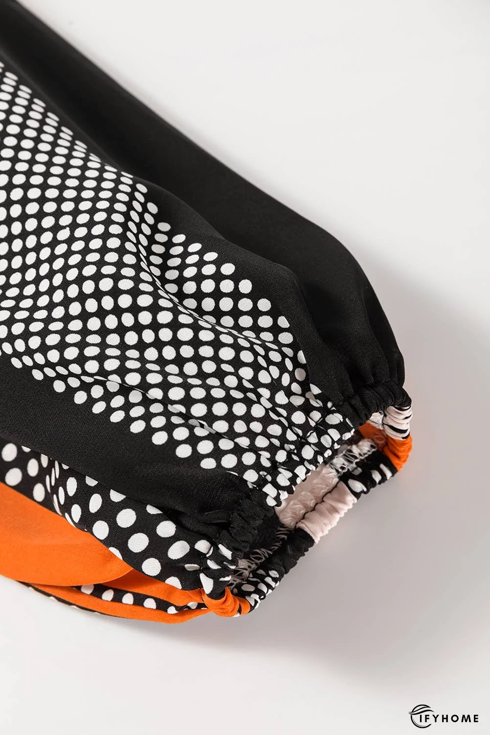 Polka Dot Vertical Striped Printed Puff Sleeve Blouse | IFYHOME