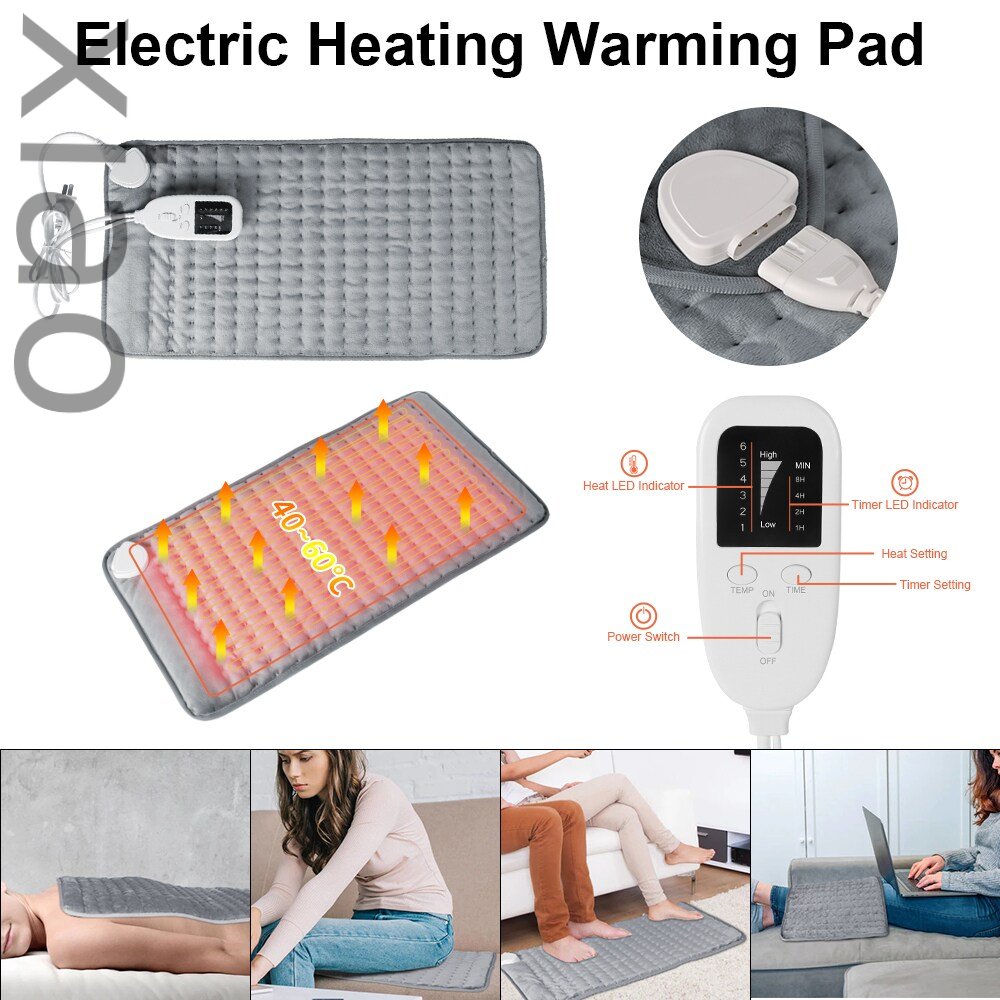 Electric-blanket-Electric Heating Pad Shoulder Neck Back Spine Leg Pain Relief Timed Physiotherapy Winter Warmer Heat Controller Blankets 30x60cm-Electric-blanket