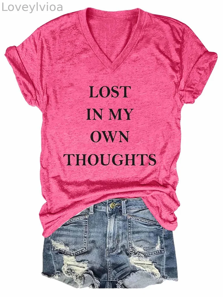 Women's Lost In My Own Thoughts V-Neck T-Shirt