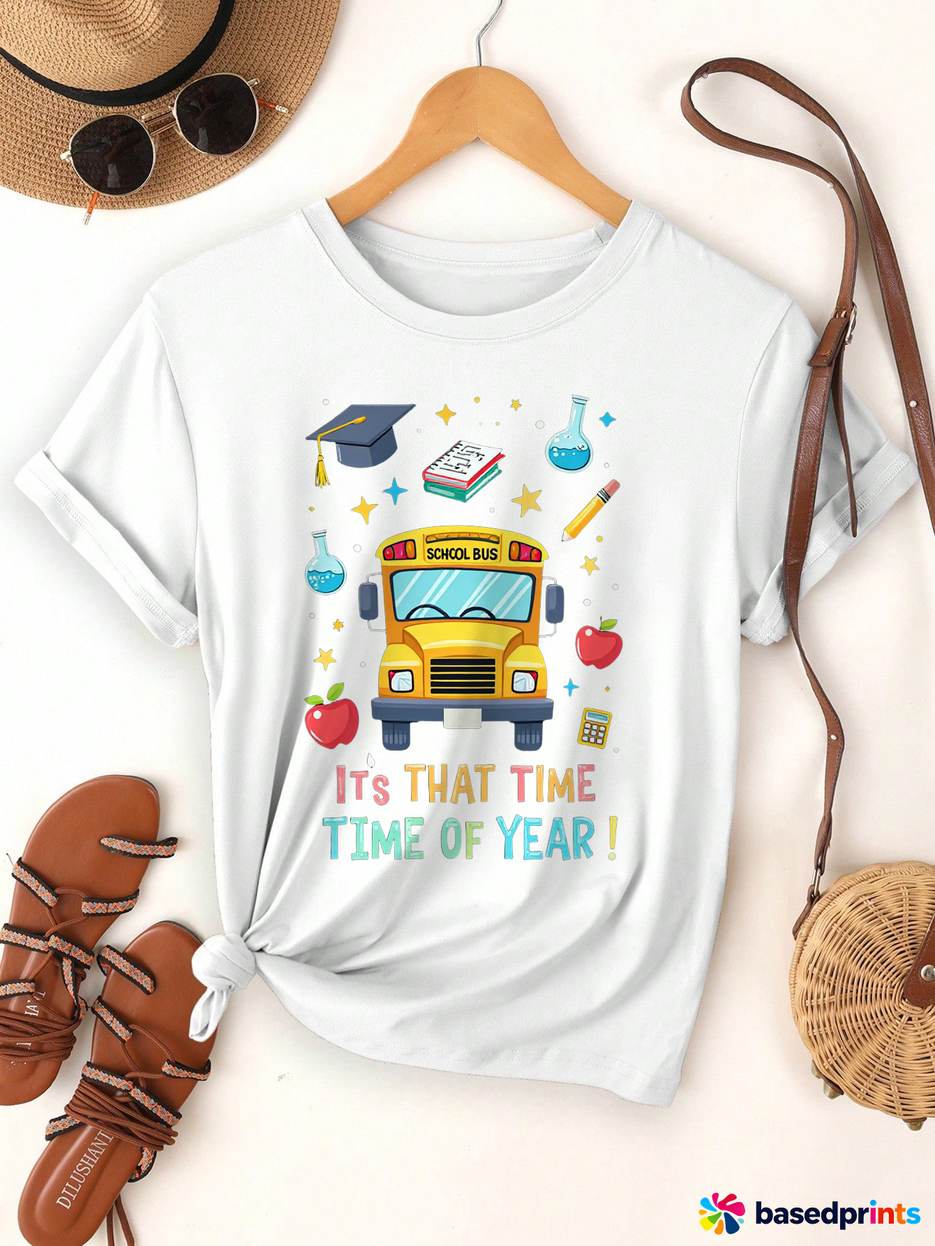 Back to School Bus T-Shirt Cotton Casual Tee