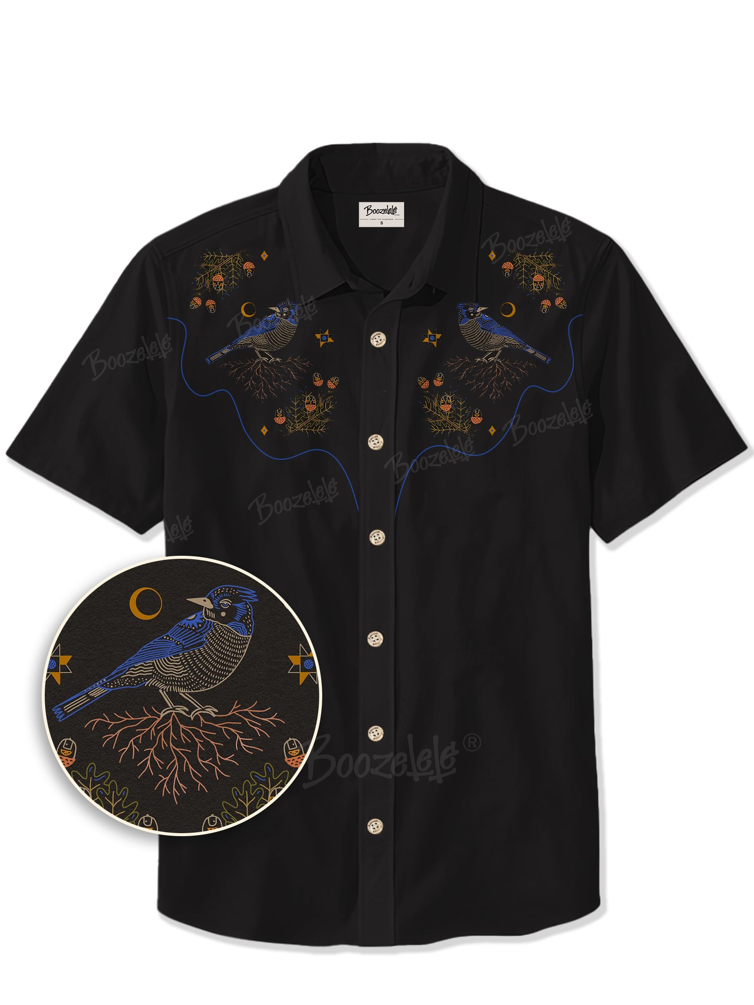 【Embroidery】Robin At Night- 100% Cotton Shirt