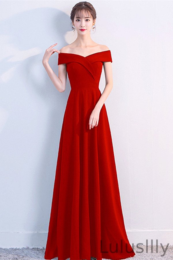 Fabulous Off-the-Shoulder Long Evening Dress Zipper Back - lulusllly