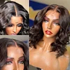 New Short Bob Deep Wave Black Wig For Women