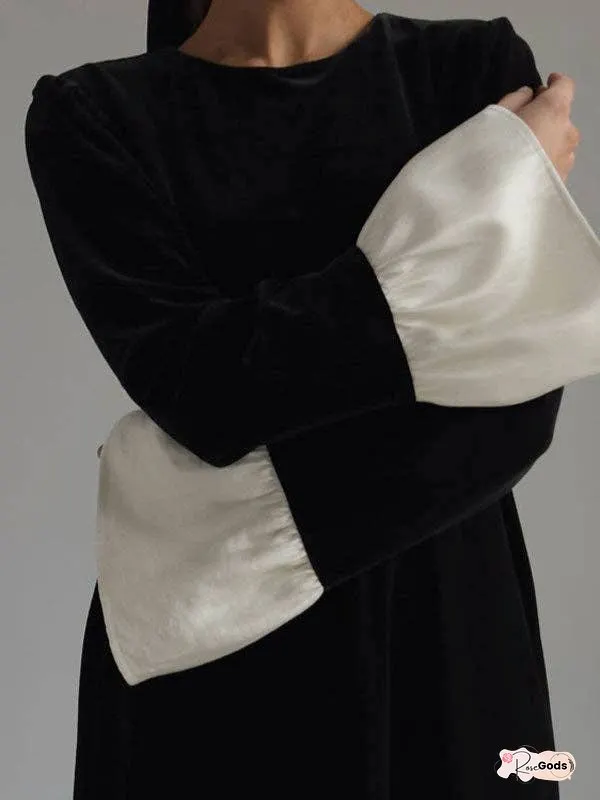 Velvet Bell Sleeves Midi Dress