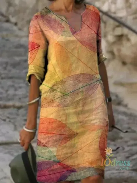 IO dress Women's Elegant Vintage Floral Printed Dresses Lady Summer New V-Neck Half Sleeve Sweet Beauty Casual Work Wear Female Vestidos IO Dress