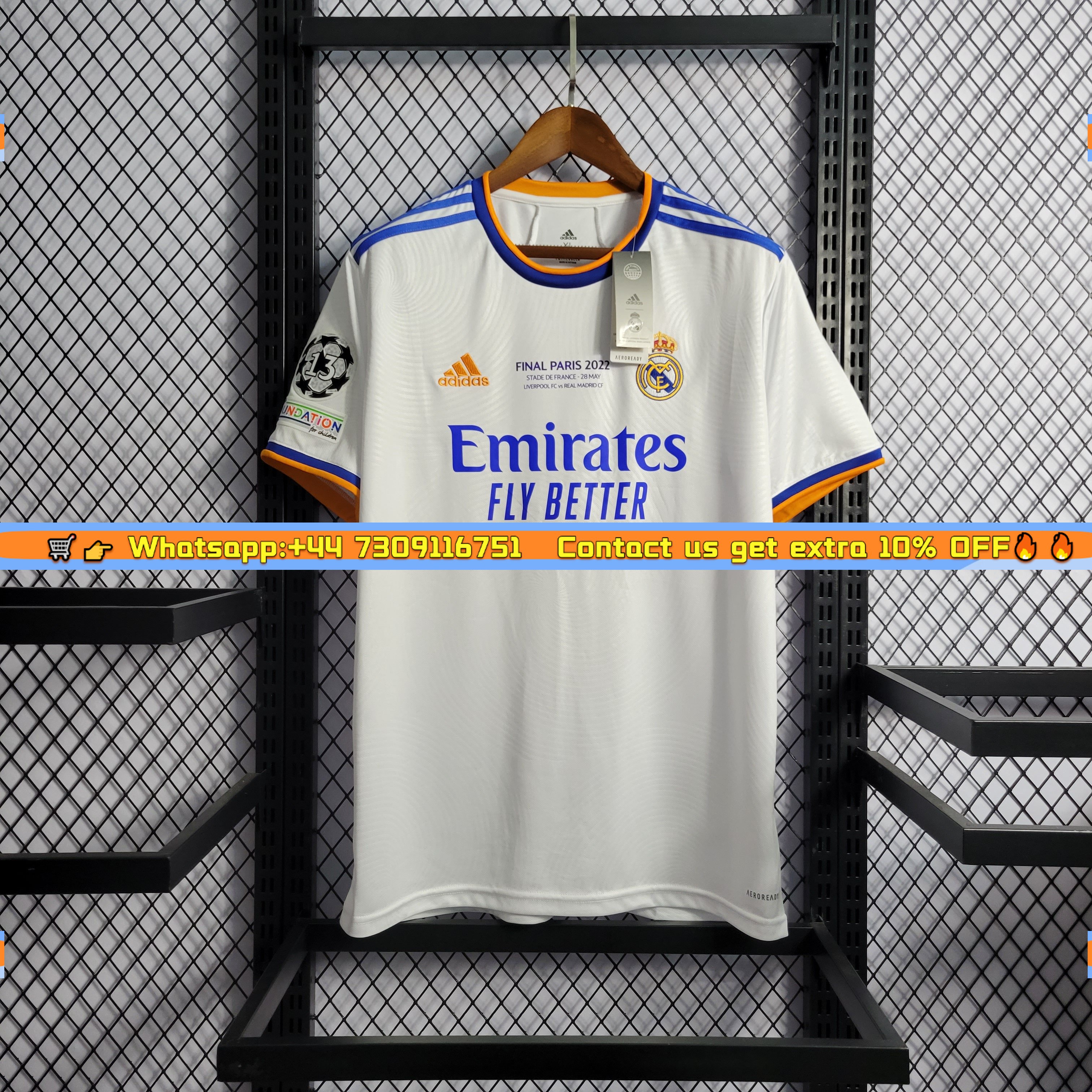 Retro Real Madrid 21-22 Home Stadium Jersey - Champions League Final