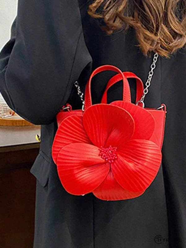 Flower Shape Pleated Split-Joint Bags Crossbody Bags Handbags Tote Bags | IFYHOME