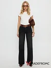 Carianne Low Rise Wide Leg Jeans Washed Black