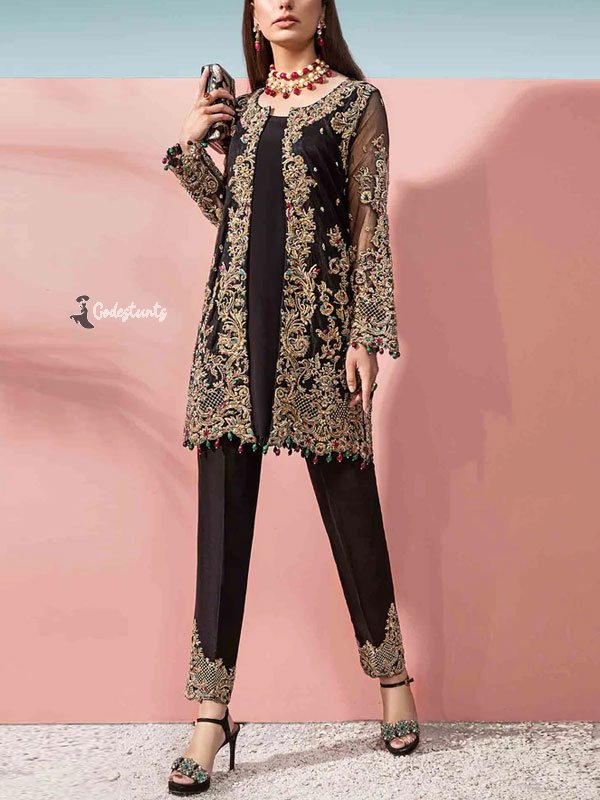 Mesh suspenders temperament simple ladies three-piece suit