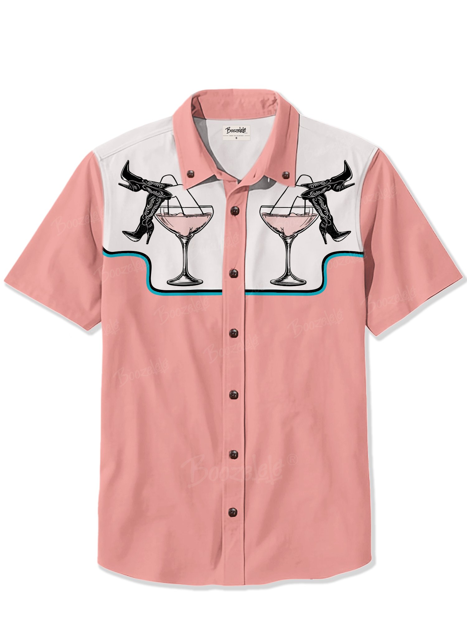 Beauty Boots Wine Glass - 100% Cotton Shirt