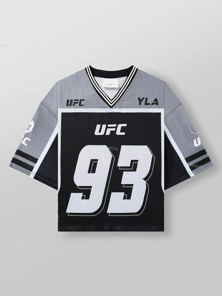 Vintage Ufc 93 Graphics Blokecore Football Jersey T-shirt