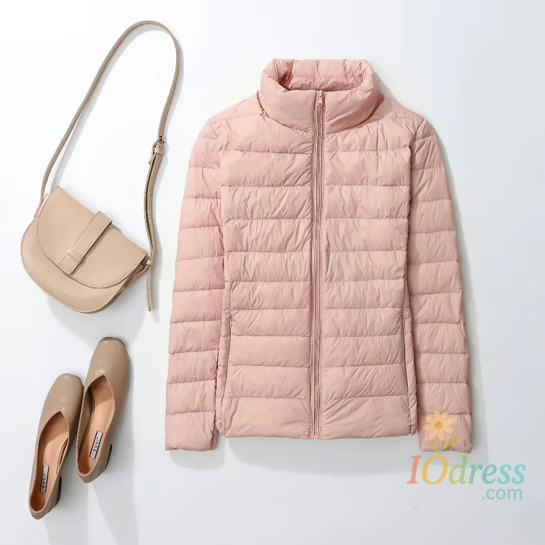 IO Dress Women Spring Jacket Fashion Short Ultra Lightweight Packable Puffer Coats 15 Colors Female Down Warm Korean Slim Fit Parkas 5XL IO Dress