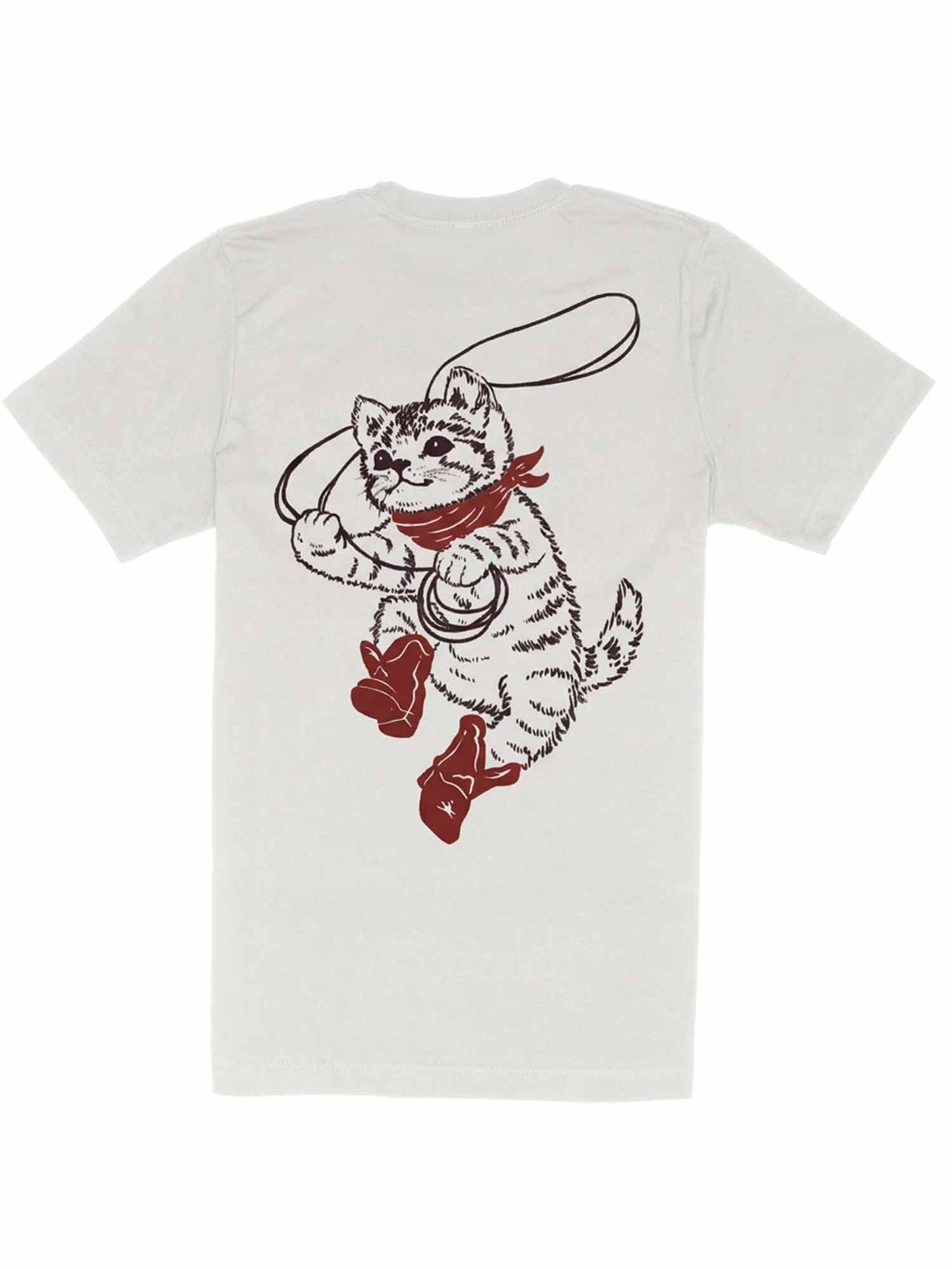 Cowboy Cat Graphic T-Shirt - 100% Cotton T-Shirt