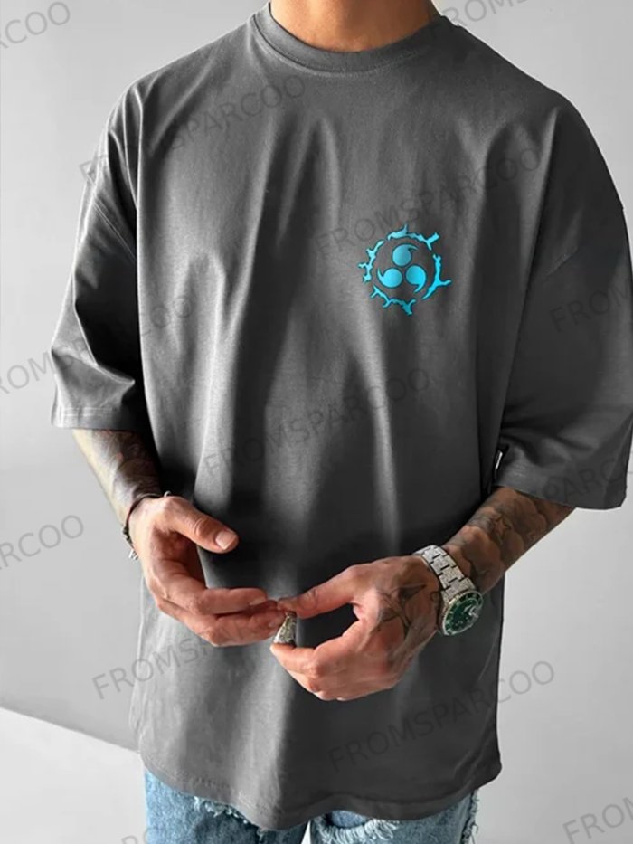 Oversized Loose Anime Simple Print T-shirt