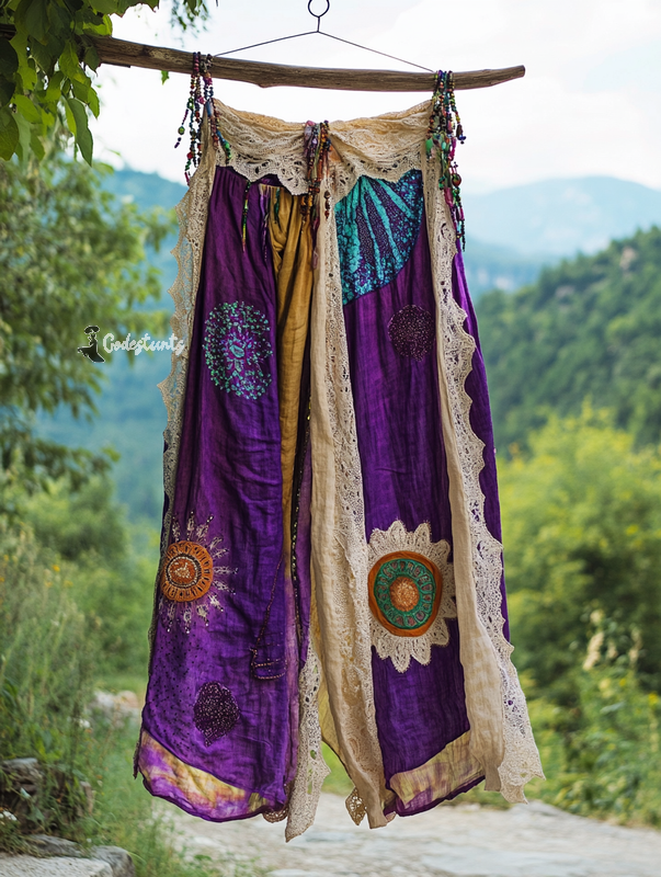 Summer Vacation Ruffle Lace Contrast Pants 7eaa