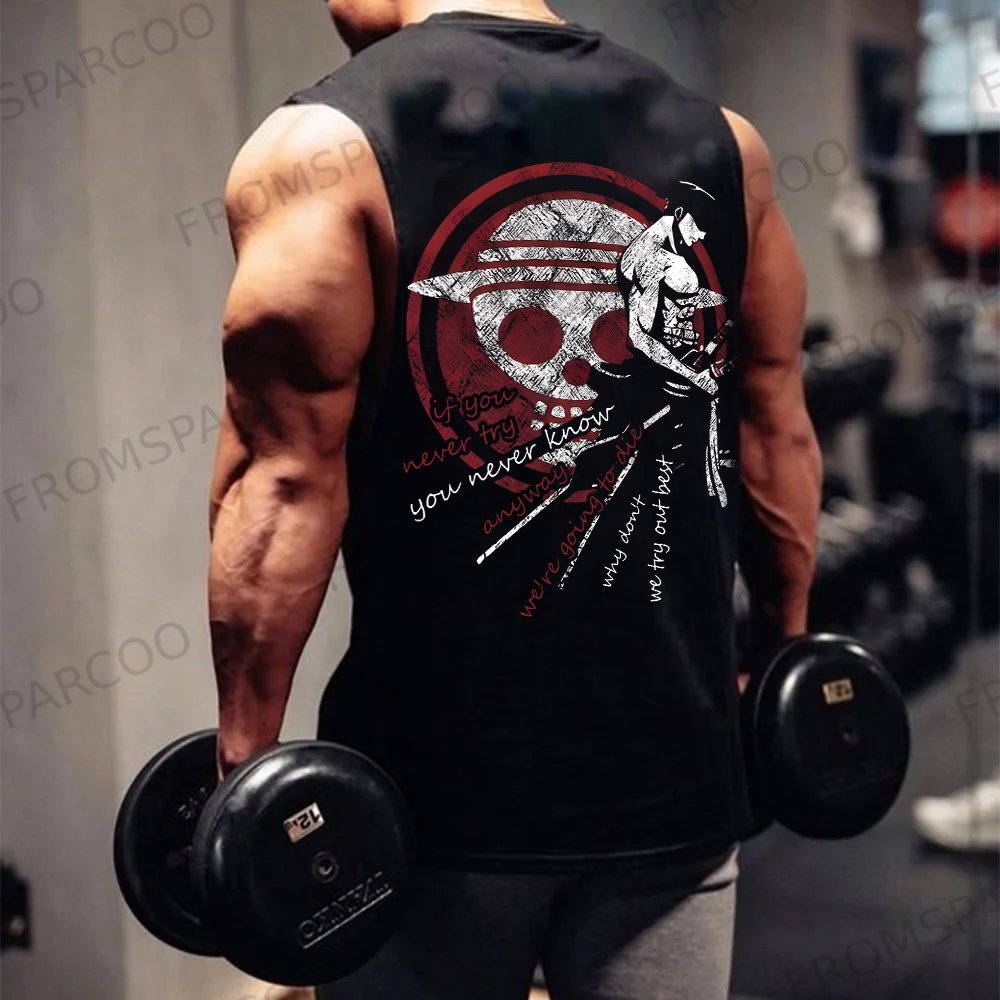 Casual Anime Printed GYM Tank Top