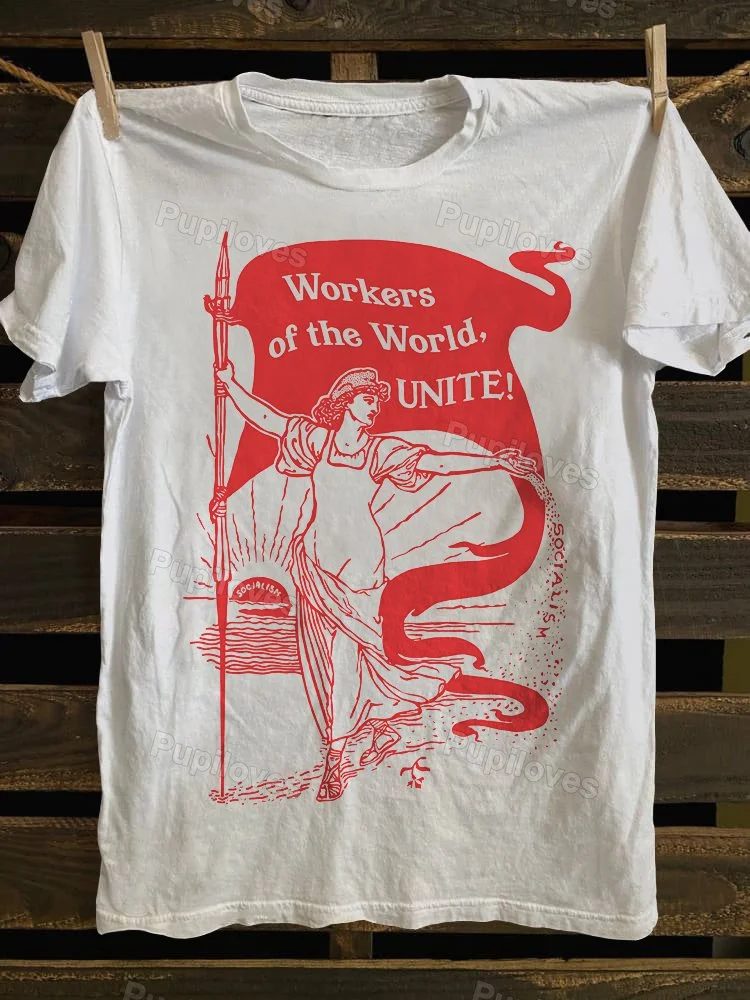 Pupiloves Pupiloves Leftist Workers of The World T-shirt