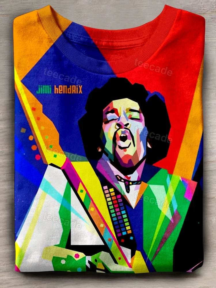 Teecade Jimi Hendrix Guitarist Art Print T-shirt