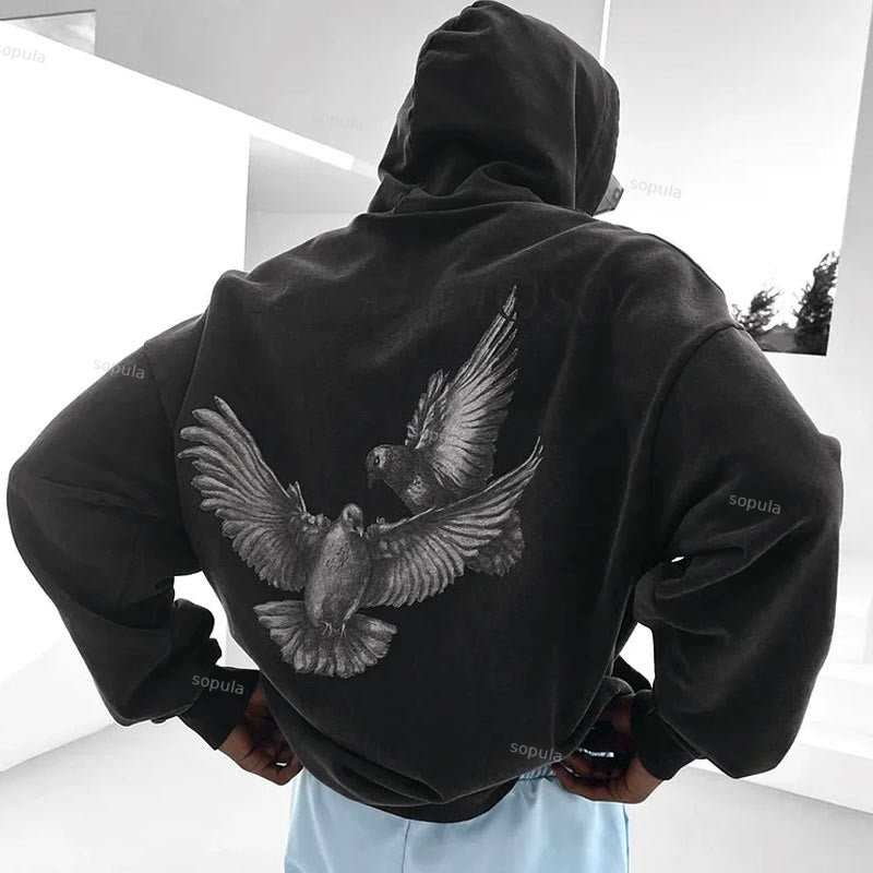 Sopula Dove Print Fleece-Lined Hoodie