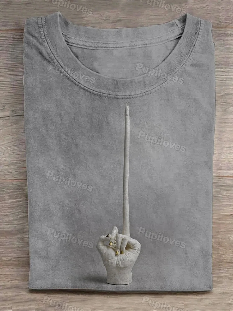 Pupiloves Pupiloves  Slender Middle Finger T-shirt