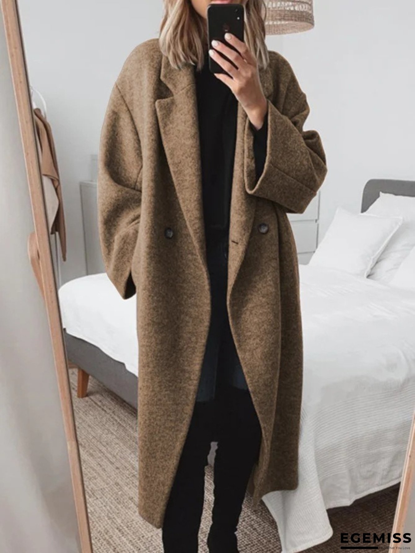 Women's 2025 Tweed Coat - Multi-Color & Multi-Size Casual Button-Up Fleece Windbreaker, Machine Washable Solid Color Outerwear for Everyday & Formal Wear | EGEMISS