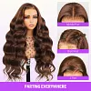 Chocolate Brown Glueless Wigs Loose Water Wave Wig