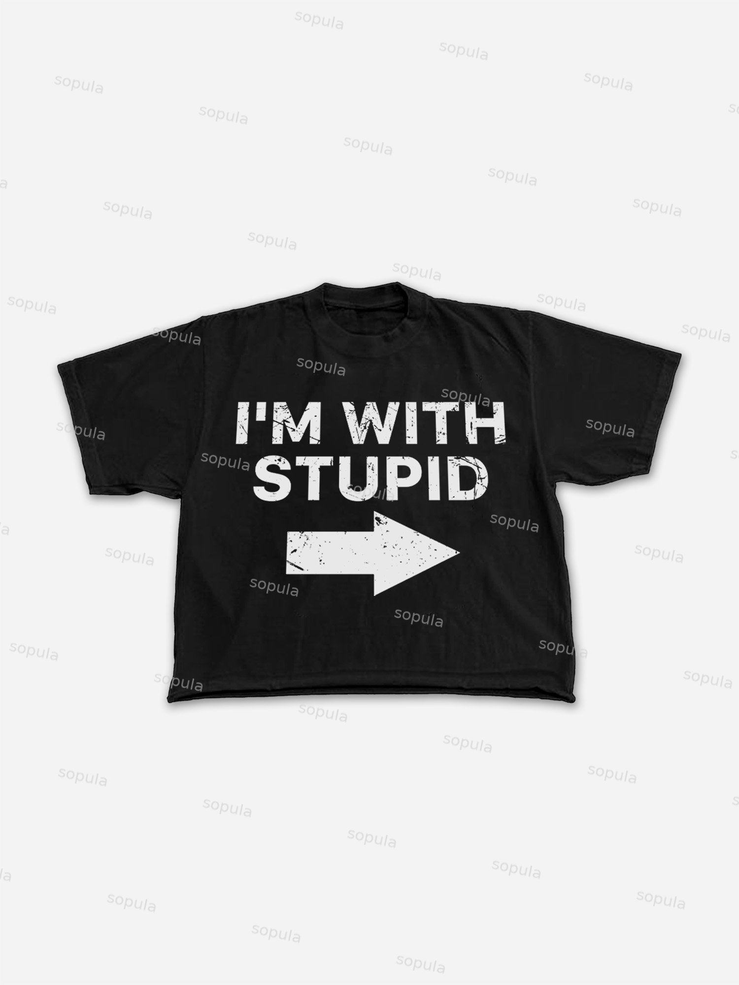 I'm With Stupid Vintage Graphic Cropped T-shirt