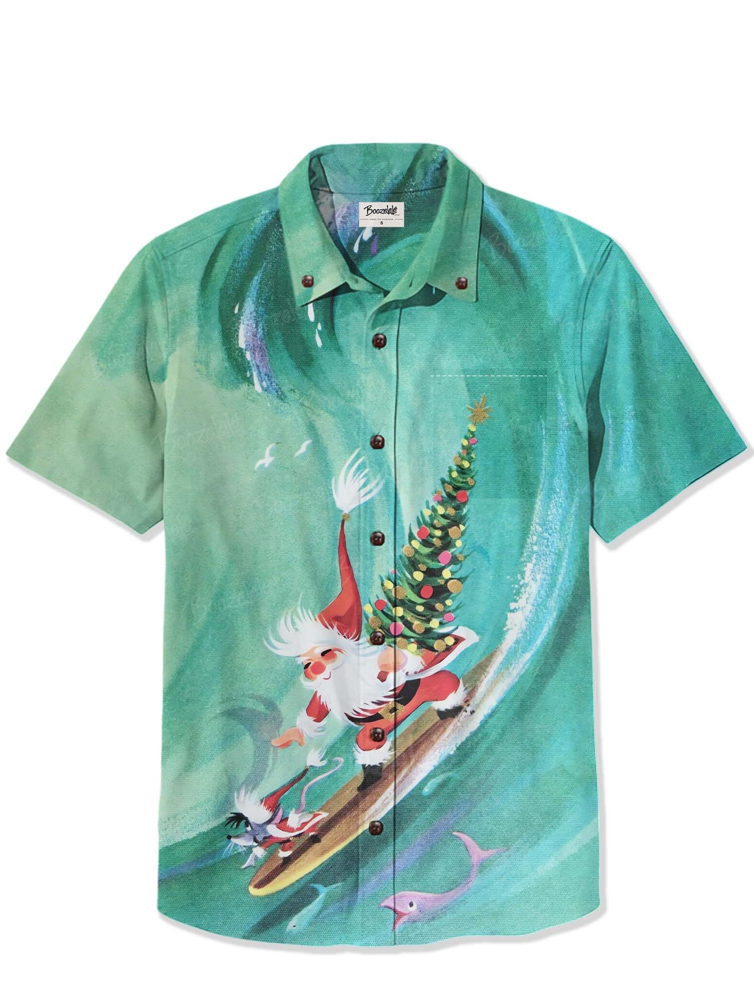 Christmas Surfing Santa - 100% Cotton Shirt