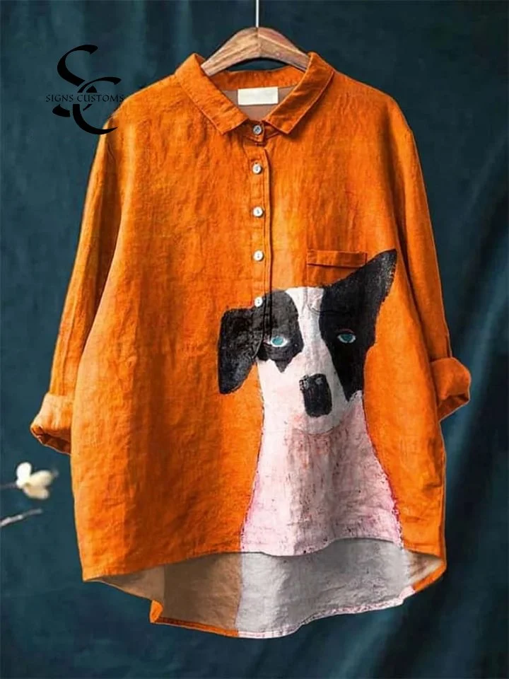 Women's Fun and Cute Dog Print Casual Top