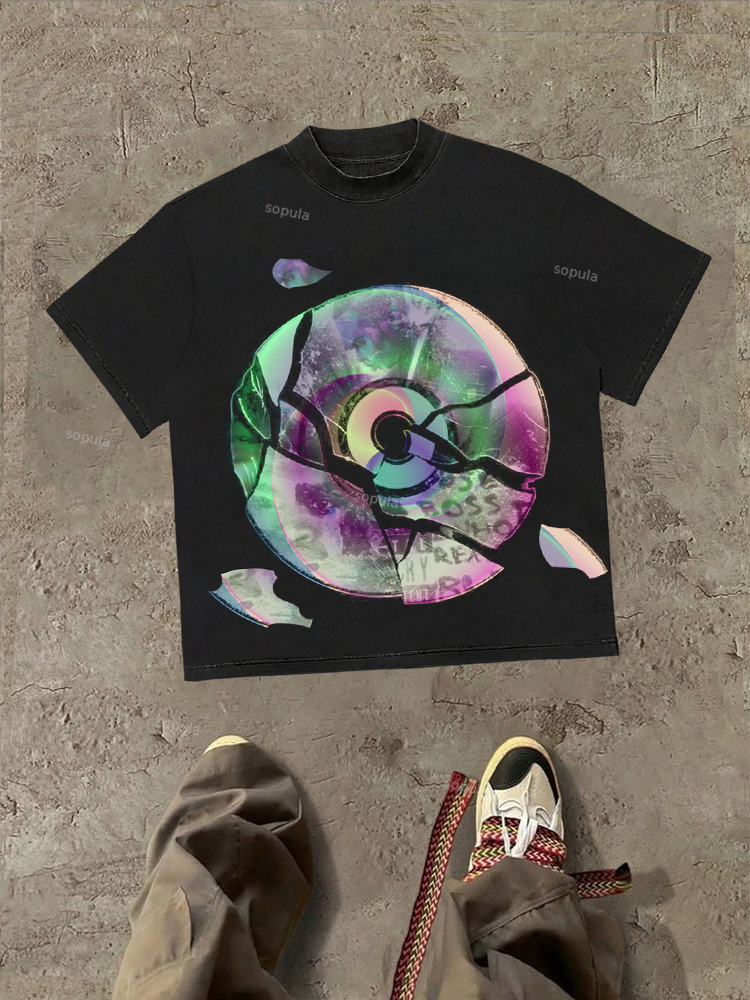 Fractured Memories Graphic Cotton T-shirt