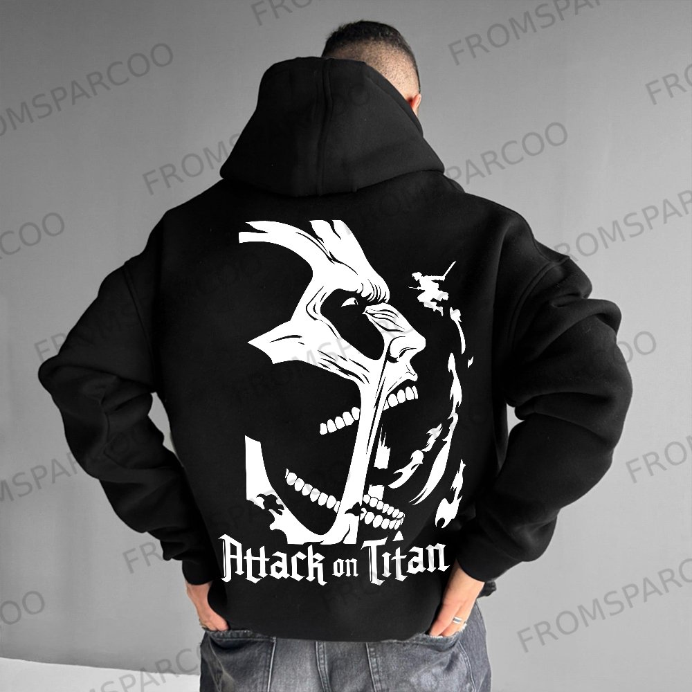Unisex Oversized Attack on Titan Anime Print Hoodie