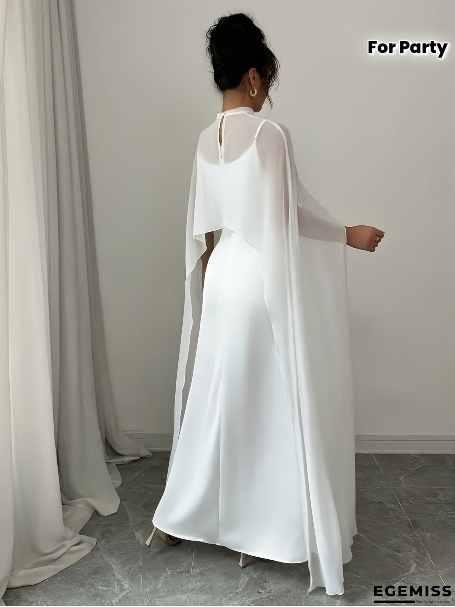 Women&lsquo;s Elegant Sleeveless High Neck Dress - Formal to Casual Chic Outfit, Flattering Fit, All-Season Everyday & Special Occasion Dress for Women, Versatile for Parties, Dates, Office - BK0708109, Date Night Attire, Sophisticated Style, Flowing Fabric | EGEMISS