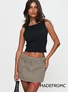 Paltrow Cargo Mini Skort Washed Brown Petite