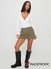 Giorja Studded Cargo Mini Skirt Khaki