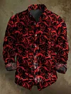 Vintage Swirl Print Casual Long Sleeve Shirt