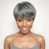Glueless short Gray Pixie Cut Wig
