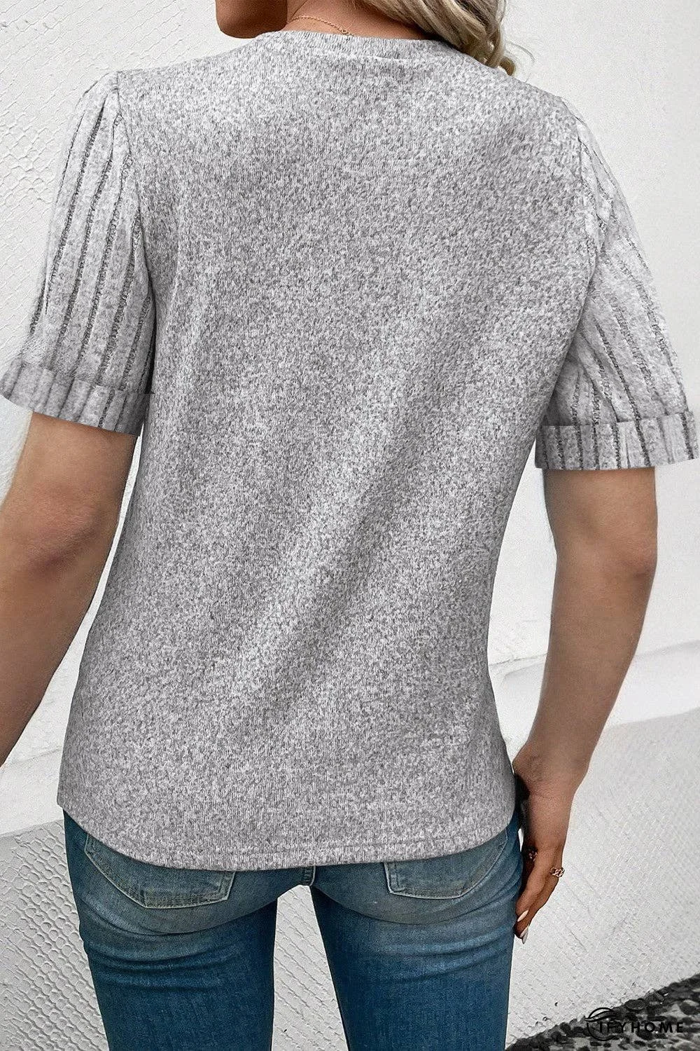 Round Neck Short Sleeve T-Shirt - Slightly Stretchy | IFYHOME