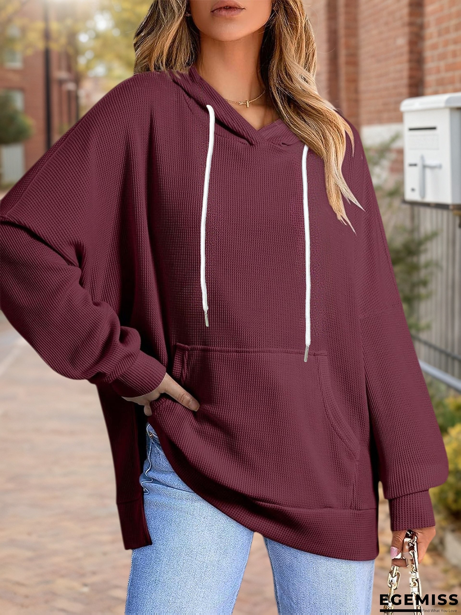 Plus Size, Women's Oversized Hoodie - Longline Loose Fit Sweatshirt with Front Pocket, Soft Everyday Pullover for Fall/Winter, Machine Washable Casual Clothing in Minimalist colors (Plus Size Friendly), Fall Fashion, Relaxed Style, Cozy Construction | EGEMISS