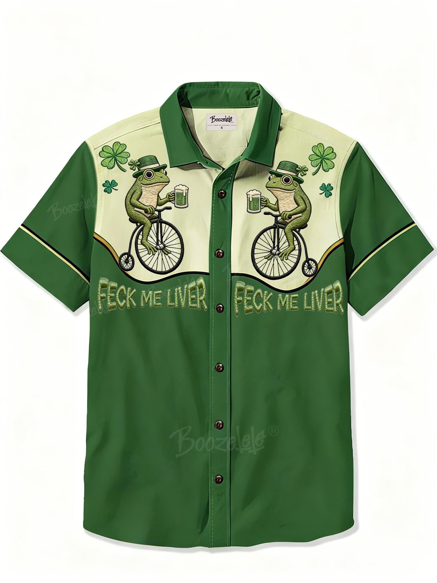 St. Patrick'S Day Men'S Fun Animal Frog Pattern Shirt - 100% Cotton Shirt